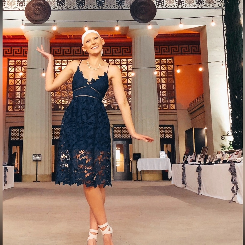 Bardot navy blue lace dress